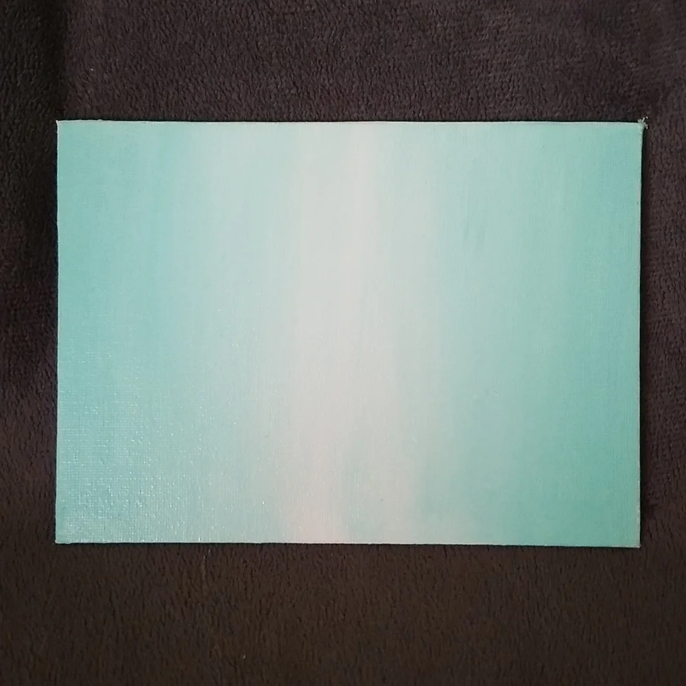 5×7 Seafoam Green and White Ombre Painting
